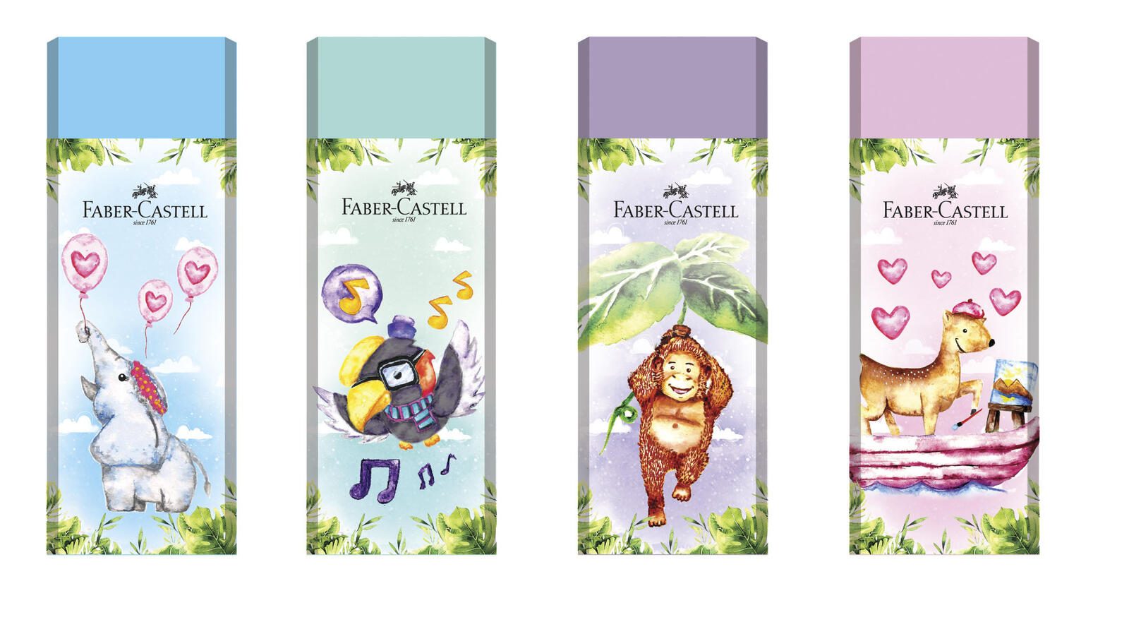 FABER-CASTELL Radiergummis 4 verschiedene Farben FABER-CASTELL Radiergummis 4 verschiedene Farben